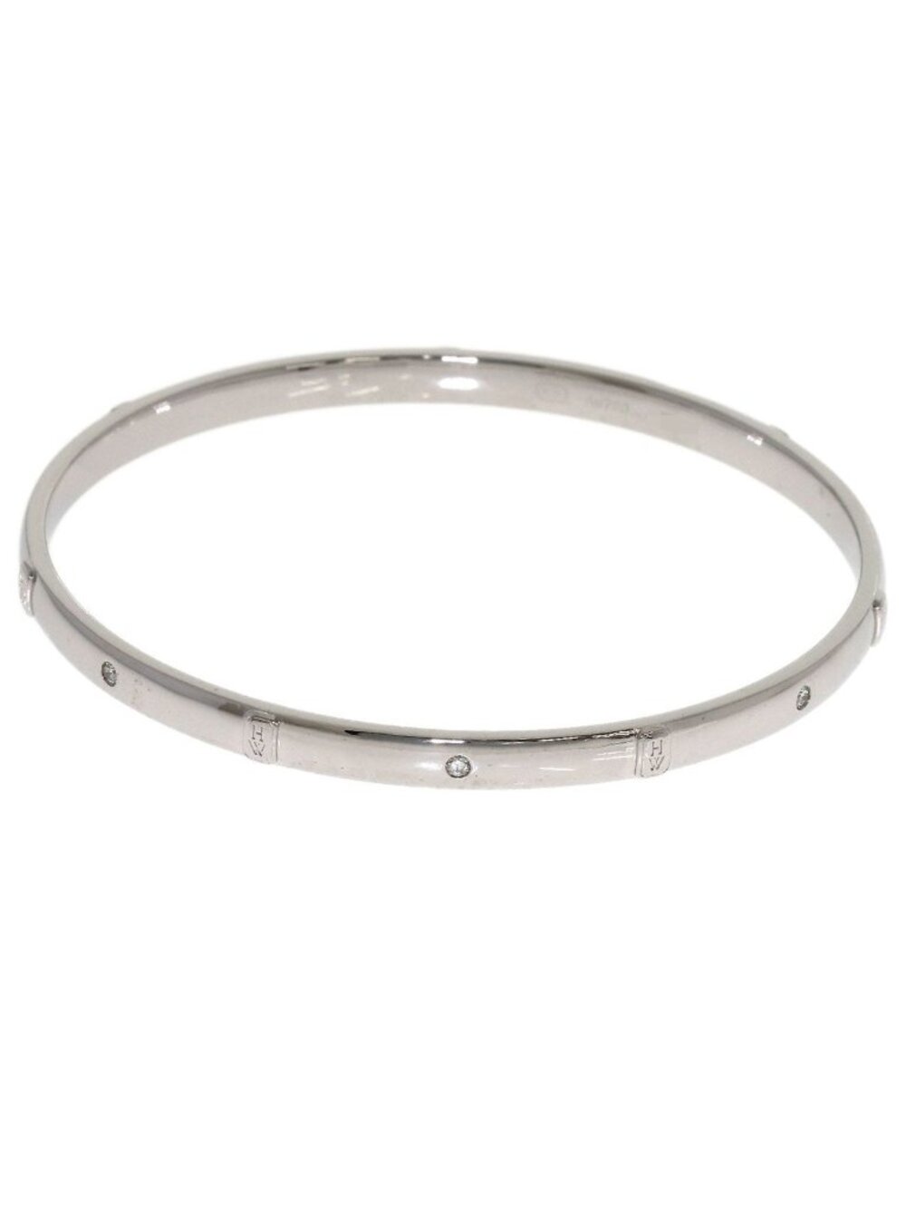 Harry Winston HW Logo Diamond Bracelet 18k White Gold